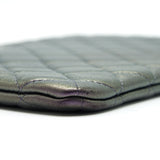 Chanel Quilted Leather Clutch Bag in Metallic Purple