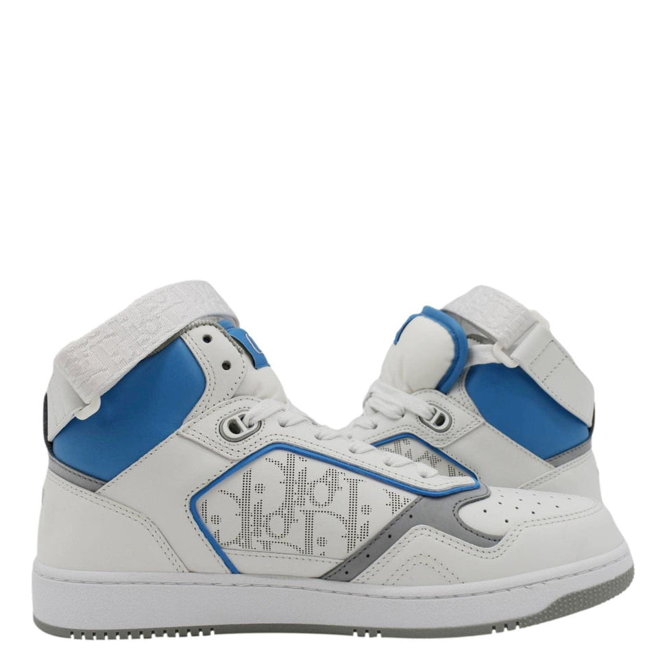Christian Dior B27 Mid Top Oblique Galaxy Perforated Sneakers White