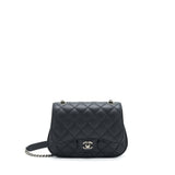 Chanel Quilted Flap Crossbody Bag Black Ruthenium Hardware