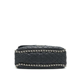 Chanel Quilted Leather With Chain Shoulder Bag XL Black