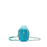 Chanel Quilted Rubberized Lambskin Coco Rain Camera Bag Blue