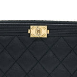Chanel Boy Clutch Caviar Black