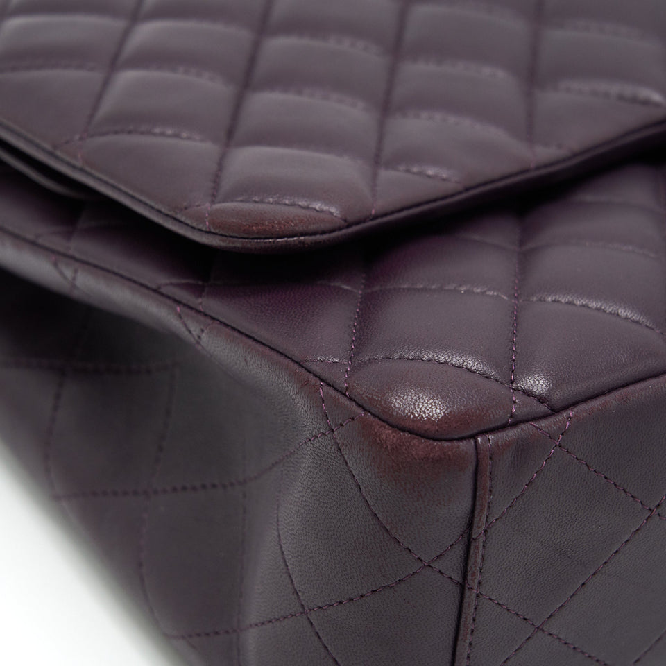 Chanel Maxi Double Flap Bag Lambskin Burgundy