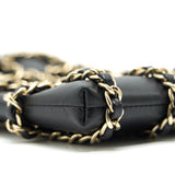 Chanel Gold Clutch O Chain Phone Holder black