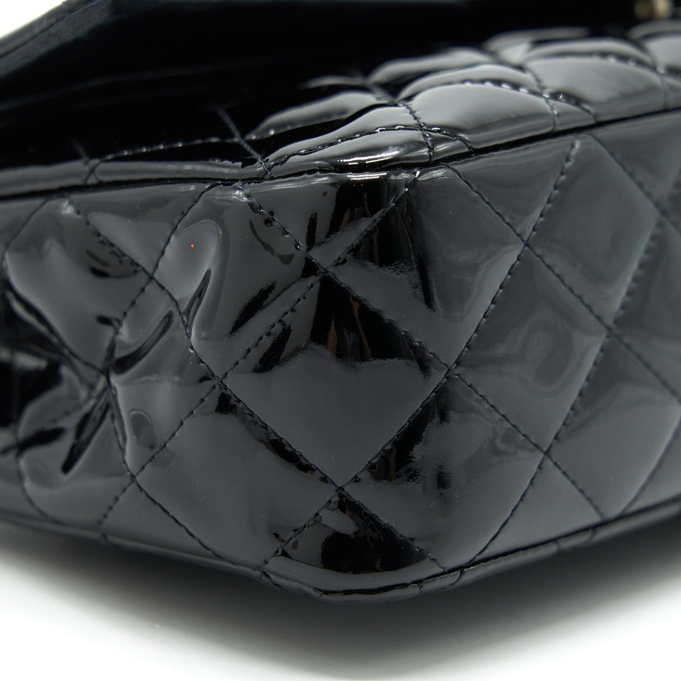 Chanel Patent Leather Medium Classic Double Flap bag Black