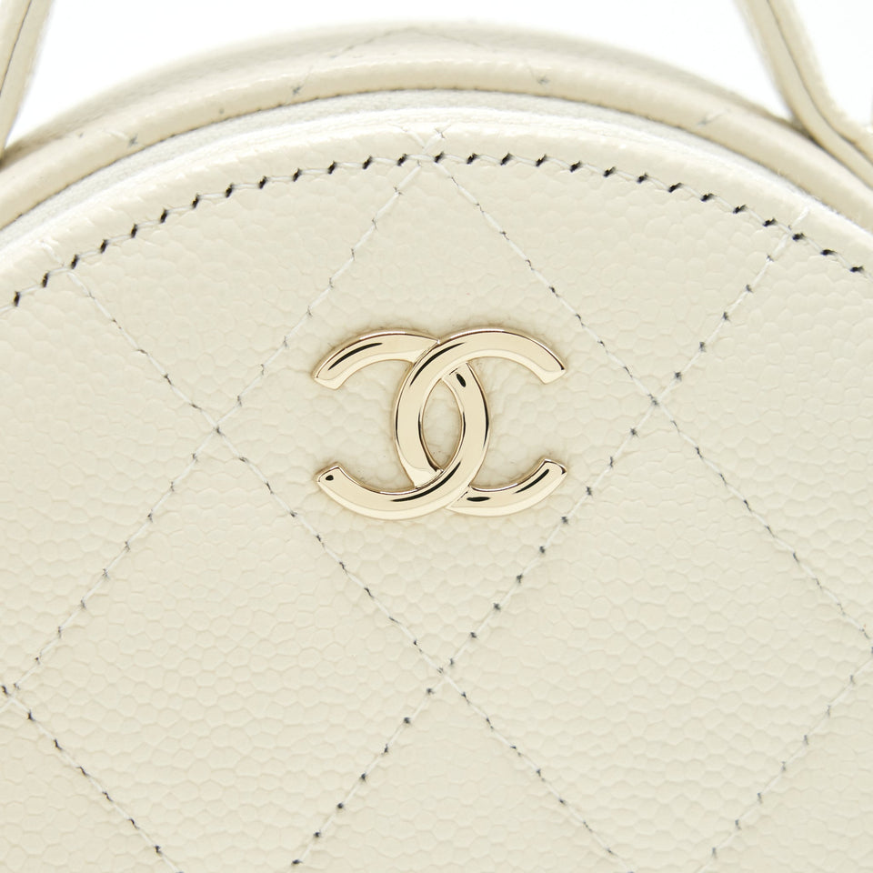 Chanel clutch with chain Caviar white L
