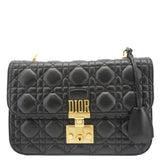 Christian Dior Dioraddict Quilted Lambskin Leather Crossbody Bag Black