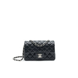 Chanel LAMBSKIN RECTANGULAR MINI FLAP BAG IN BLACK