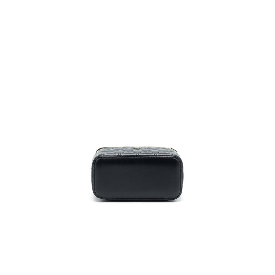 Chanel Long Vanity With Chain Lambskin Black L
