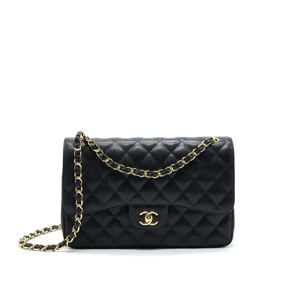 Chanel JUMBO CLASSIC DOUBLE FLAP CAVIAR BLACK