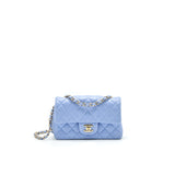 Chanel LAMBSKIN RECTANGULAR MINI FLAP BAG IN ICE BLUE