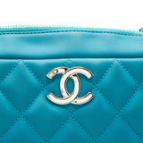 Chanel Quilted Rubberized Lambskin Coco Rain Camera Bag Blue