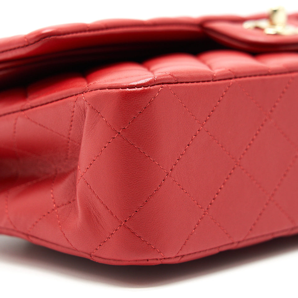 Chanel Medium Classic Double Flap Bag Red L serial29