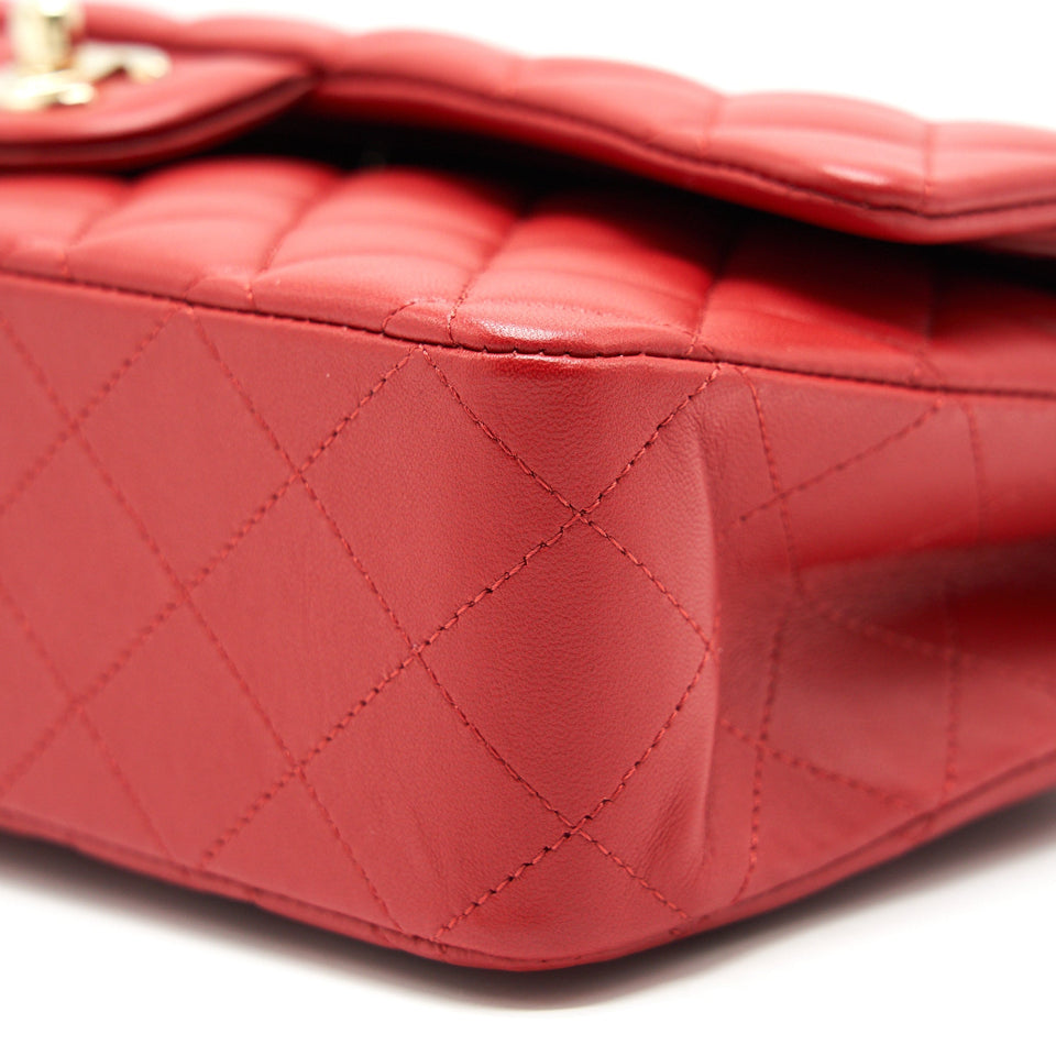 Chanel Medium Classic Double Flap Bag Red L serial29