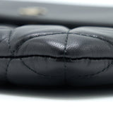 Chanel Quilted Zip and Flap Pouch/Clutch Large Model Lambskin Black L