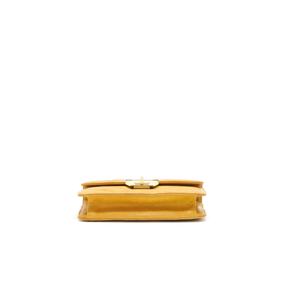 Chanel Chevron Envelope Flap Bag With Chain in Yellow