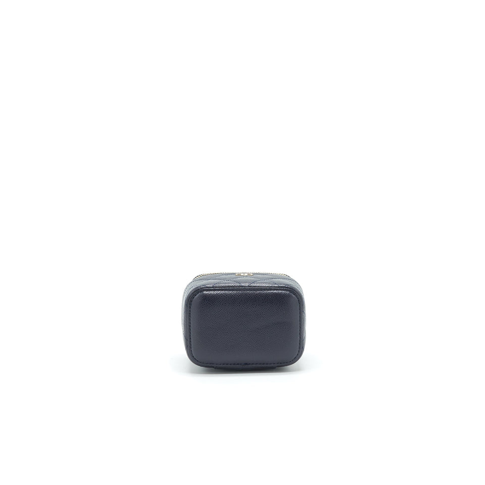 Chanel Small Vanity with Chain Navy Blue with L