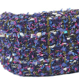 Chanel Round Tweed Chain Clutch Crossbody Bag Blue