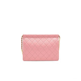 Chanel quilted Pearl Chain Goat Skin flap Bag PINK
