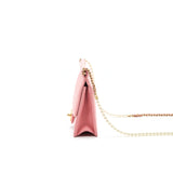 Chanel quilted Pearl Chain Goat Skin flap Bag PINK