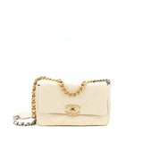 Chanel Small 19 Bag 19K Shiny Goatskin Beige