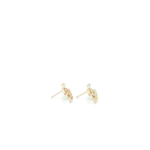 Chanel CC Logo Earrings Crystal Multicolour Light Gold Tone