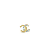 Chanel CC Logo Earrings Crystal Multicolour Light Gold Tone