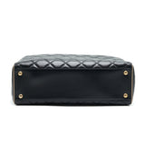 Chanel Calfskin Leather Shopping Bag Black/Beige