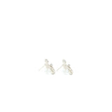 Chanel 23P CC Logo Earrings Crystal Silver Tone