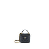 Chanel Small Handle Vanity With Chain  Lambskin Black