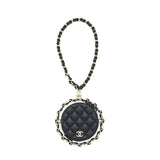 Chanel Round Clutch With Chain Lambskin Black L