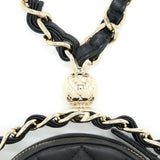 Chanel Round Clutch With Chain Lambskin Black L