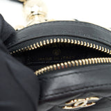 Chanel Round Clutch With Chain Lambskin Black L