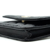 Chanel Giant Pearl Clutch With Chain Calfskin Black L