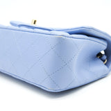 Chanel LAMBSKIN RECTANGULAR MINI FLAP BAG IN ICE BLUE