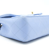Chanel LAMBSKIN RECTANGULAR MINI FLAP BAG IN ICE BLUE