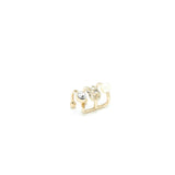 Chanel One Side Earring Light Gold Tone
