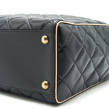 Chanel Calfskin Leather Shopping Bag Black/Beige