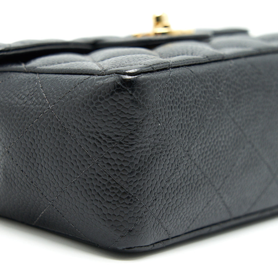 Chanel Vintage Mini Square Flap Bag Caviar Black