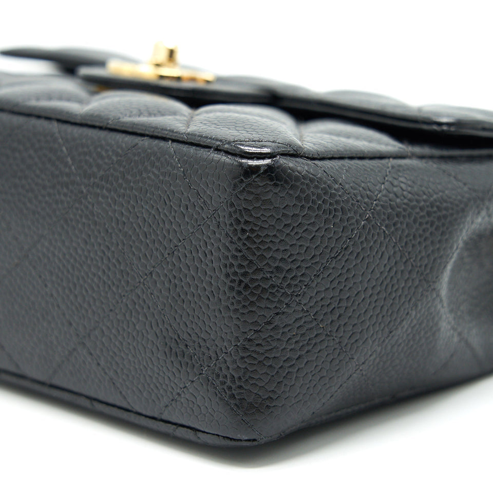 Chanel Vintage Mini Square Flap Bag Caviar Black