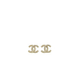 Chanel CC Logo Earring Pearl/Crystal Light Gold Tone