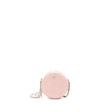 Chanel Round Clutch With Chain Camellia Calfskin Nude Pink