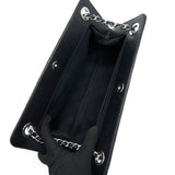 Chanel QUILTED LEATHER TOTE BAG WITH CHAIN IN CARVIAR BLACK