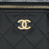 Chanel Small Handle Vanity With Chain  Lambskin Black