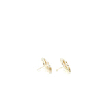 Chanel Round CC Logo Earrings Crystal Light Gold Tone