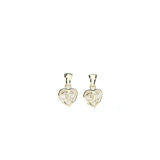 Chanel Heart Shape Dropped Earring Light Gold Tone