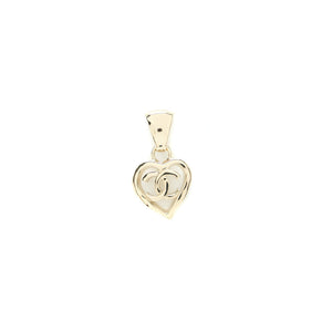 Chanel Heart Shape Dropped Earring Light Gold Tone