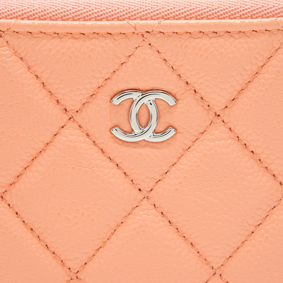Chanel Mini Ocase Zip Pouch Coral Caviar