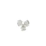Chanel Ribbon with CC Drop Earrings Pearl/Crystal Silver Tone