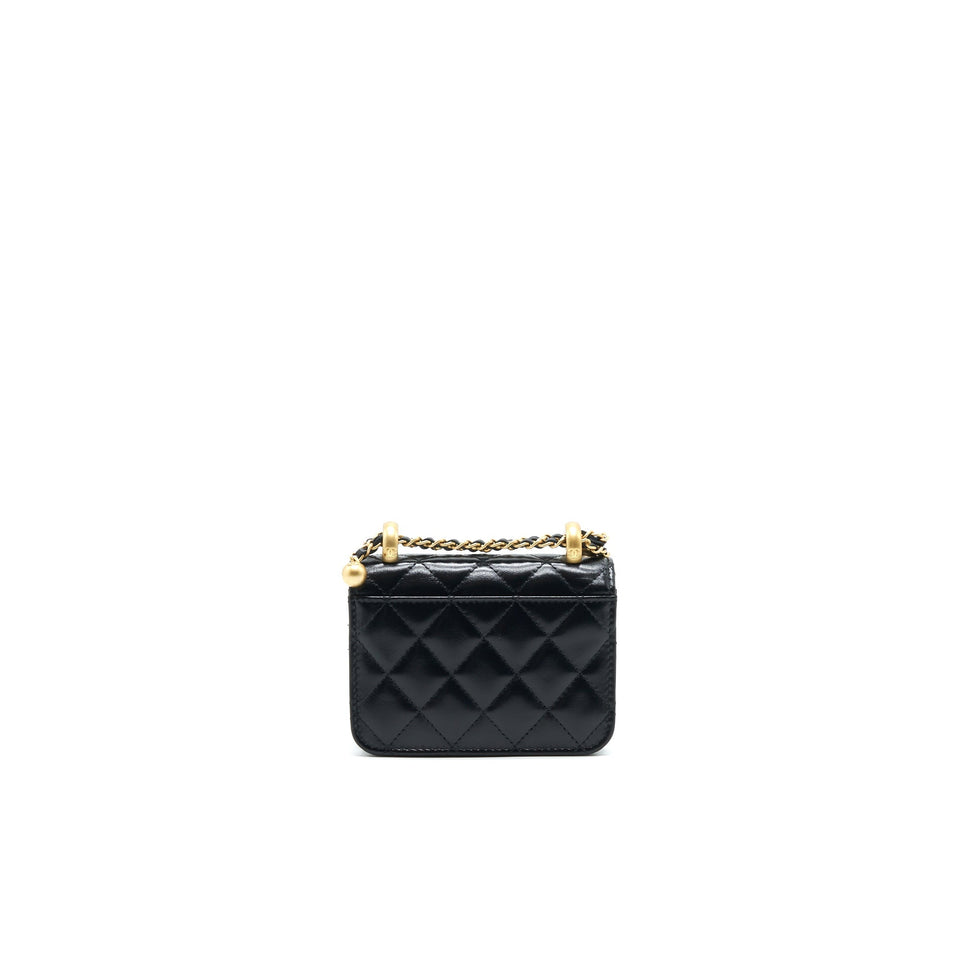 Chanel 21A Flap Coin Purse with chain Calfskin black